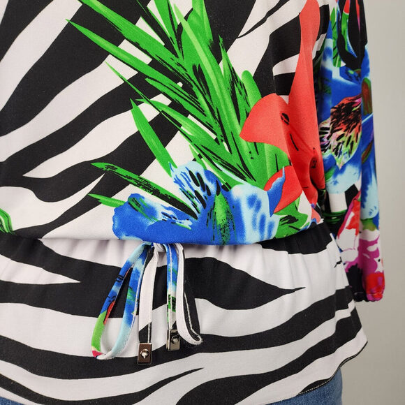 Joseph Ribkoff Tropical Print Top Size 12 - Picture 4 of 9